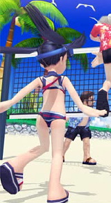 クーさんの水着後姿